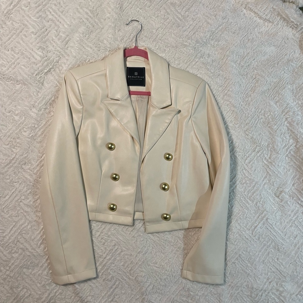 Bagatelle Ivory Blazer with Gold Buttons